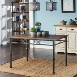 5pc Keegan Dining Set Brown - Inspire Q -Inspire Q GUEST 6d7822b8 6318 44f9 8cce 751819e97599