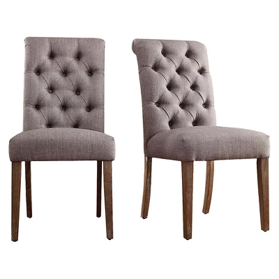 Set Of 2 Gramercy Button Tufted Dining Chair Wood - Inspire Q 11 Set Of 2 Gramercy Button Tufted Dining Chair Wood - Inspire Q - Image 9
