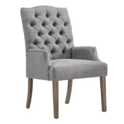 Raghnaid Distressed Tufted Linen Dining Chair - Inspire Q -Inspire Q GUEST 6fa509c4 a6c3 48f6 b081 211892ee3847