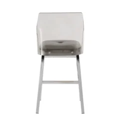 Set Of 2 24" Svana Chrome Finish Velvet Swivel Counter Height Barstools Gray - Inspire Q -Inspire Q GUEST 727ecfe0 90bf 49d3 a0cf 757b55ec3b1a