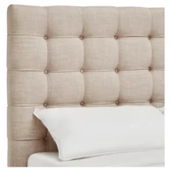 King Ascott Hill Button Tufted Bed Oatmeal - Inspire Q -Inspire Q GUEST 7533e052 accc 4c5f a2f6 0ec5714d496b