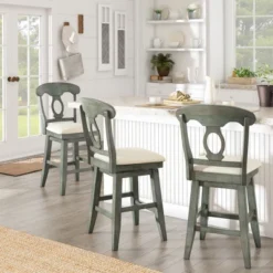 24" South Hill Napoleon Back Swivel Counter Height Chair - Inspire Q