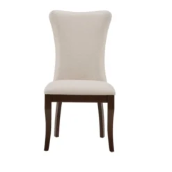 Set Of 2 Airelle Nailhead Trim Upholstered Wingback Dining Chairs Beige - Inspire Q -Inspire Q GUEST 7a421ada bc32 4e1d 9a03 b7110aef3959