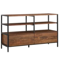 Felicia Rustic Industrial Metal/Wood TV Stand Console Table - Inspire Q -Inspire Q GUEST 7dcec849 614f 4157 97f2 597628f79335