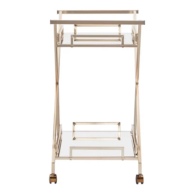 Rosanne Champagne Bar Cart Gold - Inspire Q 5 Rosanne Champagne Bar Cart Gold - Inspire Q - Image 3