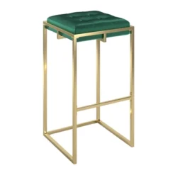 29" Set Of 2 Ervyn Gold Finish Velvet Button Tufted Bar Height Chairs - Inspire Q 23 29" Set Of 2 Ervyn Gold Finish Velvet Button Tufted Bar Height Chairs - Inspire Q -Inspire Q GUEST 855f9e89 3caf 4696 950c 13ec452941c0