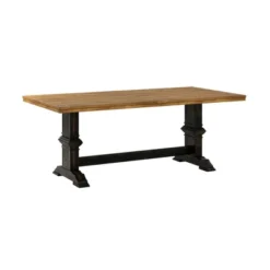 Delaney Two Toned Rectangular Solid Wood Top Dining Table - Inspire Q -Inspire Q GUEST 859a77c5 88d4 4036 83d9 55484991b7b9