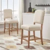 Set Of 2 24" Iverson Nailhead Trim Linen Counter Height Barstools - Inspire Q -Inspire Q GUEST 87319967 3ecc 45d8 b6ae 6eb520449b80