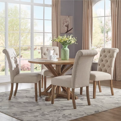 Set Of 2 Gramercy Button Tufted Dining Chair Wood - Inspire Q 8 Set Of 2 Gramercy Button Tufted Dining Chair Wood - Inspire Q - Image 6