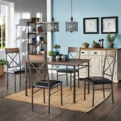 5pc Keegan Dining Set Brown - Inspire Q -Inspire Q GUEST 8a3a9b1c 8e39 4f14 9533 e1d38b6a9b13