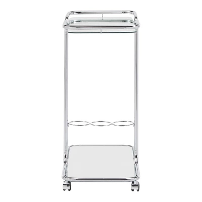 Ripley Chrome Finish Bar Cart Silver - Inspire Q 6 Ripley Chrome Finish Bar Cart Silver - Inspire Q - Image 4