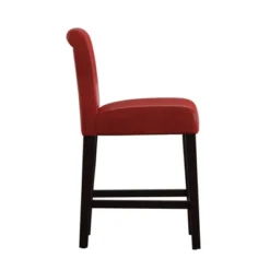 2pk 24" Vermont Faux Leather Counter Height Barstools Red - Inspire Q -Inspire Q GUEST 915055c6 1323 4aee 938c aed22628c12a