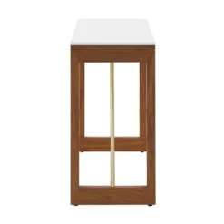 Luna Two Toned High Gloss Finish Sofa Table White/Walnut - Inspire Q -Inspire Q GUEST 916aac17 be2f 4acc 81d8 e46f49578247