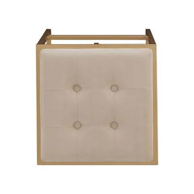 29" Set Of 2 Ervyn Gold Finish Velvet Button Tufted Bar Height Chairs - Inspire Q 8 29" Set Of 2 Ervyn Gold Finish Velvet Button Tufted Bar Height Chairs - Inspire Q - Image 6