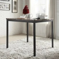Quentin Faux Marble Counter Height Dining Table Black - Inspire Q