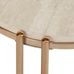 Octavia Side Table Champagne Gold Finish Champagne Gold Metal - Inspire Q -Inspire Q GUEST 967c1a4b 137e 44b1 a861 9e60b7f7979a