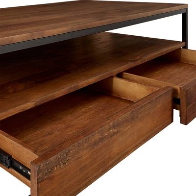 Felicia Rustic Industrial Metal/Wood Coffee Table Brown - Inspire Q 8 Felicia Rustic Industrial Metal/Wood Coffee Table Brown - Inspire Q - Image 6