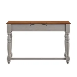 Ivalyn 1 Drawer Desk With Charging Station Antique White - Inspire Q -Inspire Q GUEST 98cd4ac9 97f3 4d34 8fbb 8313782d1e79