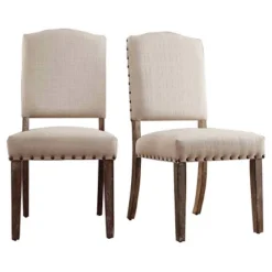 Set Of 2 Cobble Hill Nailhead Accent Dining Chair Wood - Inspire Q -Inspire Q GUEST 9a0421eb afd9 47e1 81b3 ace684204e04