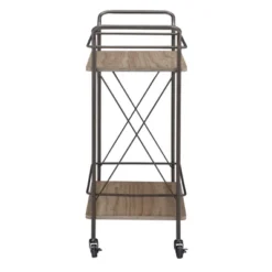 Raddatz Metal X Frame Bar Cart With Wood Shelf Bronze/Walnut - Inspire Q -Inspire Q GUEST 9a2c7f37 0f2d 424e af20 ddaaf5c1a115