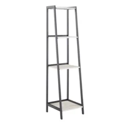 3pc Neveah Marble Ladder Desk And Bookcase Set Matte Black - Inspire Q -Inspire Q GUEST 9bacbcb2 7811 479f adca 774c63813fde