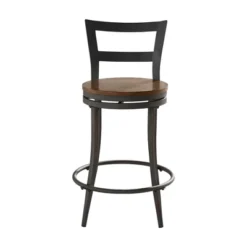 Set Of 2 24" Saroyan Swivel Metal & Wood Counter Height Barstool Graphite - Inspire Q 24 Set Of 2 24" Saroyan Swivel Metal & Wood Counter Height Barstool Graphite - Inspire Q -Inspire Q GUEST 9dca4b2c 7aaa 4bbc 9303 592d2395d0d1