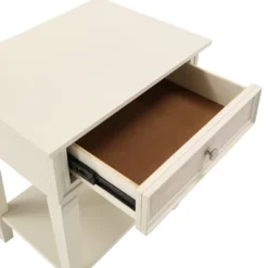 Leavitt Linen Drawer Face Nightstand Beige - Inspire Q -Inspire Q GUEST 9f8b862c 5361 40f0 9bfe 060f6b7ee331