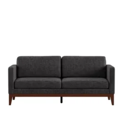 Clyde Linen Upholstered Sofa Charcoal Gray - Inspire Q -Inspire Q GUEST a12dc93e b24b 438c 980e 7de77b2297ea