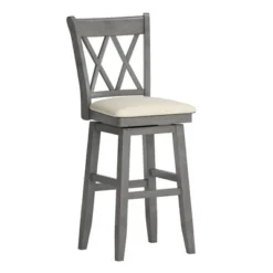 29" South Hill Double X Back Wood Swivel Height Barstool - Inspire Q -Inspire Q GUEST a2773f3f 6bb8 4ce8 a417 6b430b71bda4