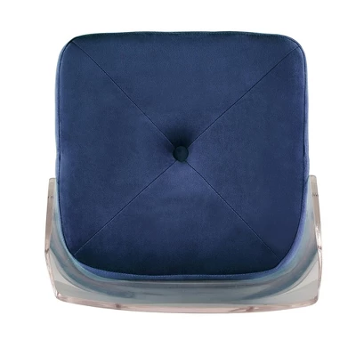 Set Of 2 29" Svana Champagne Gold Finish Velvet Barstools Navy - Inspire Q 8 Set Of 2 29" Svana Champagne Gold Finish Velvet Barstools Navy - Inspire Q - Image 6