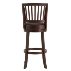 29" Falia Dark Cherry Finish Linen Swivel Barstool Height Chair - Inspire Q -Inspire Q GUEST ad555845 38a8 49d4 854c 972264d66033