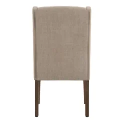 Set Of 2 Old Town Chestnut Finish Wingback Button Tufted Dining Chairs - Inspire Q -Inspire Q GUEST afb97059 997c 443c 9f25 06c1c000c3e0