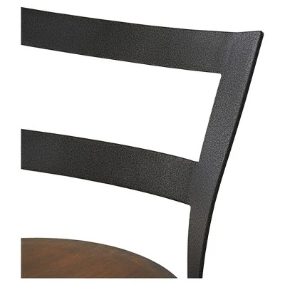 Set Of 2 24" Saroyan Swivel Metal & Wood Counter Height Barstool Graphite - Inspire Q 7 Set Of 2 24" Saroyan Swivel Metal & Wood Counter Height Barstool Graphite - Inspire Q - Image 5