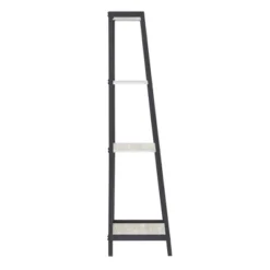 3pc Neveah Marble Ladder Desk And Bookcase Set Matte Black - Inspire Q -Inspire Q GUEST b1eb1007 4505 4824 8936 97768c785a1f
