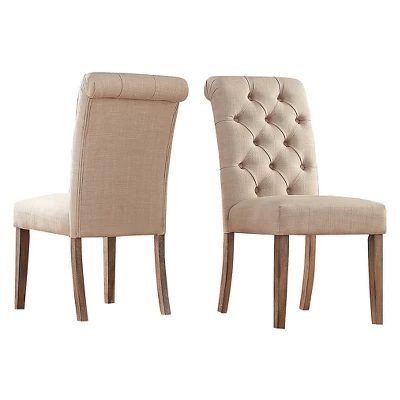 Set Of 2 Gramercy Button Tufted Dining Chair Wood - Inspire Q 3 Set Of 2 Gramercy Button Tufted Dining Chair Wood - Inspire Q