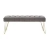 Hewett Velvet Tufted Metal Bench - Inspire Q -Inspire Q GUEST b7aef232 af12 450f aeaa c786eb64e2b3