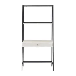 3pc Neveah Marble Ladder Desk And Bookcase Set Matte Black - Inspire Q -Inspire Q GUEST ba52f7f6 80e0 489c bb55 d0d64fc8fc78