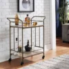 Wilkin Bronze Finish And Wood Straight Lines Bar Cart Bronze/Walnut - Inspire Q -Inspire Q GUEST ba6a1bb5 493c 4c07 9baf 80c9dc129ad1