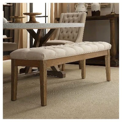 Beechhurst Button Tufted Bench Wood - Inspire Q 4 Beechhurst Button Tufted Bench Wood - Inspire Q - Image 3