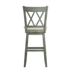 29" South Hill Double X Back Wood Swivel Height Barstool - Inspire Q -Inspire Q GUEST bb6d5401 041b 4ea3 93e5 594b5e7e4d4b