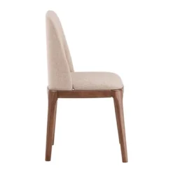 Set Of 2 Kaiden Upholstered Side Chairs With Walnut Legs Brown - Inspire Q -Inspire Q GUEST bd5480b8 5ba5 4e25 9f22 f4ae7e7851da