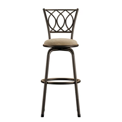 Set Of 3 Camilla Adjustable Swivel Barstool Scroll Back Peat Brown - Inspire Q 4 Set Of 3 Camilla Adjustable Swivel Barstool Scroll Back Peat Brown - Inspire Q - Image 2