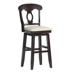 29" South Hill Napoleon Back Wood Swivel Height Barstool - Inspire Q -Inspire Q GUEST bec36c9c e3b5 4a43 8c7c 42f755931d04