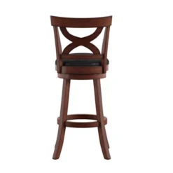 30" Fleta Dark Cherry X Back Swivel Barstool Black - Inspire Q -Inspire Q GUEST bf19f1ce 1430 42bf b179 31768879ea49
