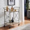 Keene Bronze Finish And Wood Double Cross Bar Cart Bronze/Walnut - Inspire Q -Inspire Q GUEST c1aa6755 6466 4064 994e d3ce0ce21330