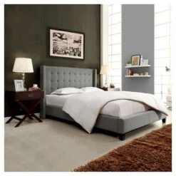 Madison Wingback Headboard Full Smoke - Inspire Q -Inspire Q GUEST c33c4c1f d428 4290 b995 62424479e95a
