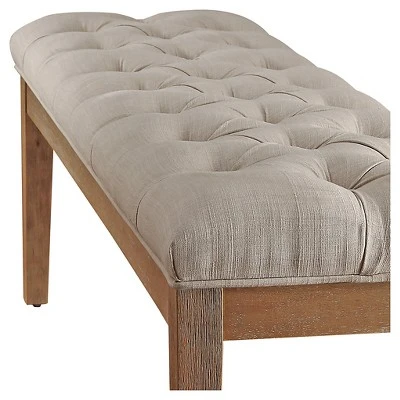 Beechhurst Button Tufted Bench Wood - Inspire Q 3 Beechhurst Button Tufted Bench Wood - Inspire Q - Image 2