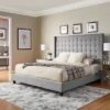 King 65" Madison Wingback High Headboard Bed Smoke - Inspire Q -Inspire Q GUEST c615fb84 01f5 4612 bdf1 5659c315e252