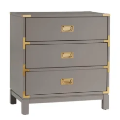 Borden Campaign 3-Drawer Nightstand - Inspire Q -Inspire Q GUEST c86fbc4d 589b 4a27 8d84 b53f7739c64a