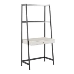 3pc Neveah Marble Ladder Desk And Bookcase Set Matte Black - Inspire Q -Inspire Q GUEST c91ac9c3 b1e6 483a 8f0e f4df05b18636